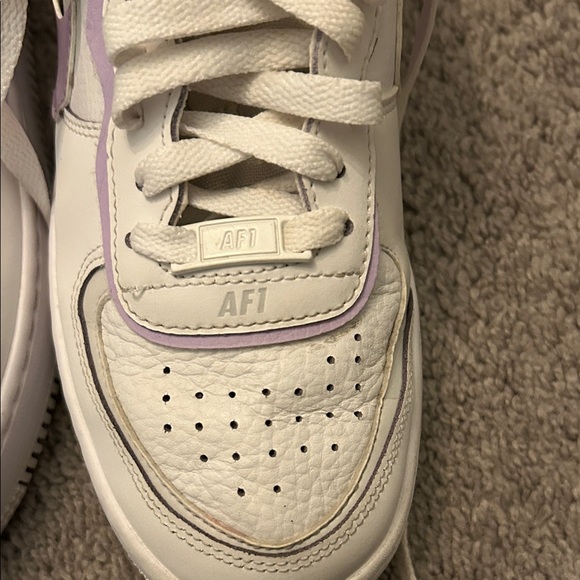 Nike Air Force 1 White with Purple Accents – Women’s Size 6.5 - Picture 8 of 13